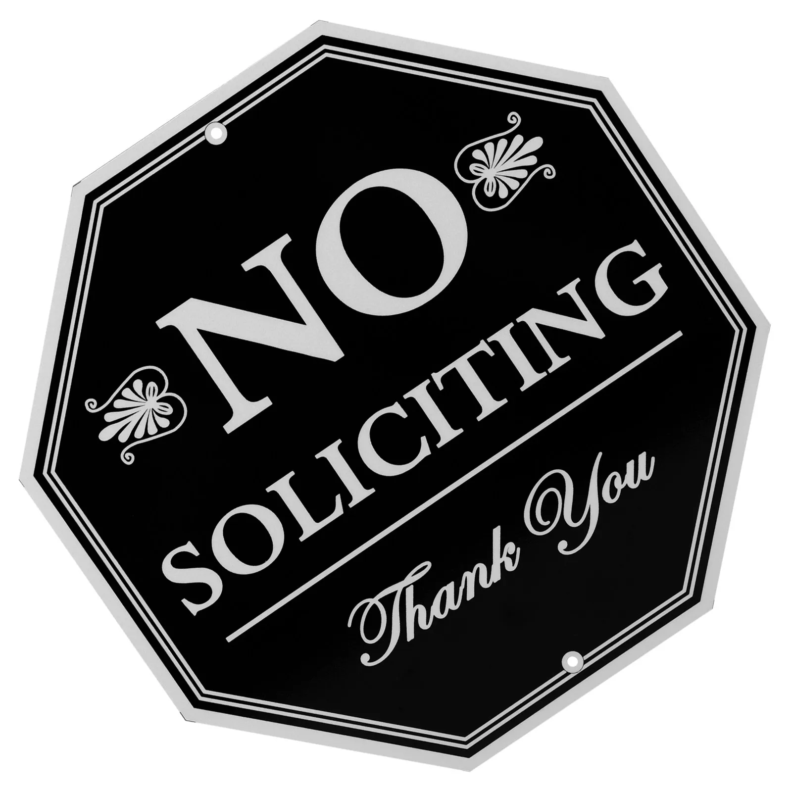 No Soliciting Sign Weatherproof Aluminum No Soliciting Sign for Front Installation Outdoor Funny Door Signs
