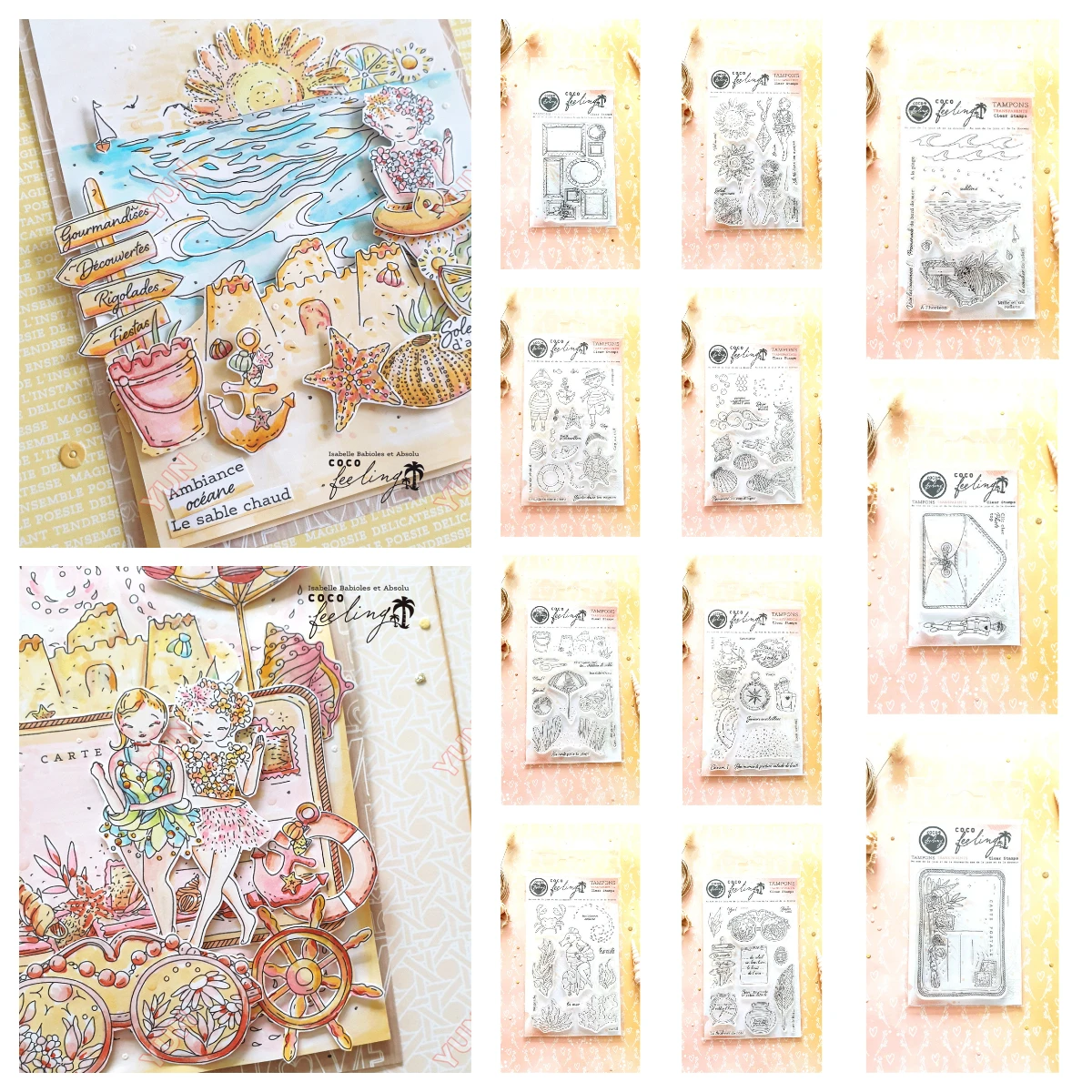 

New Clear Stamps Set Ambiance Oceane Postcard Framework Stand Alone Silicone Stamps Die Scrapbooking Molds DIY Cards Craft Make