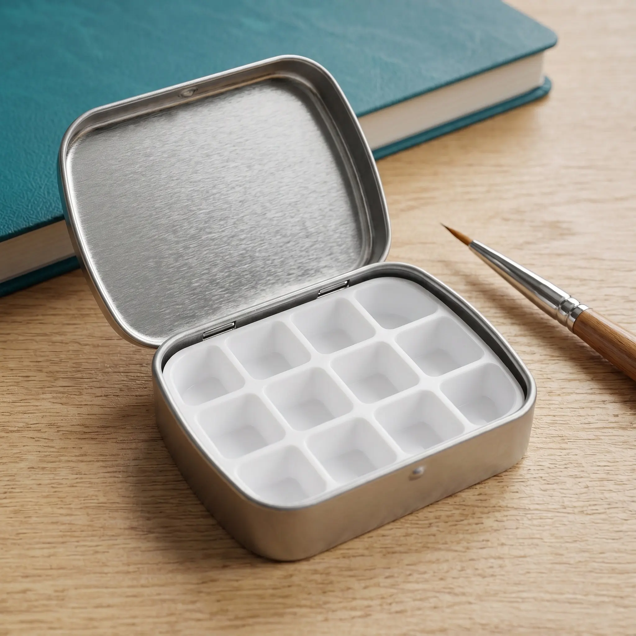 2Sets Nail Polish Palette Case Metal Durable Lightweight Nail Polish Storage Box 12-Grid Pan for Travel Home Use
