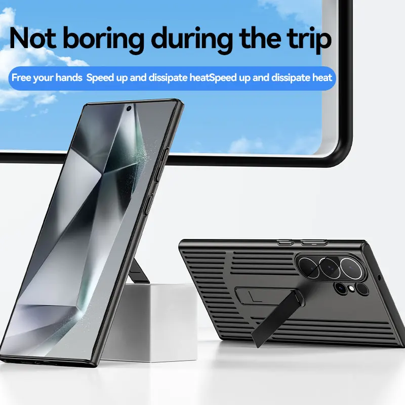 

Чехол для телефона Samsung Galaxy s23 Ultra S24 Ultra Bracket с рассеиванием тепла и противоударный матовый для защиты задней крышки