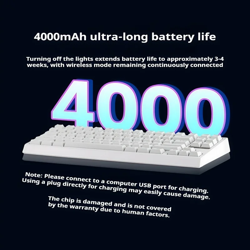 G84 Mechanical Keyboard Gasket Structure Full Key Hot Swappable Three Mode Connection ABS Frosted Fine Grain Ergonomic Design