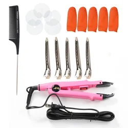Hair Extensions Tool Set Fusion Heat Iron Hair Extensions Heat Tool Fusion Glue Protector Templates Hair Clips Finger Protector