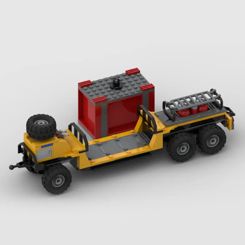 MOC Kreatives Dschungel-Lastwagen-Modell mit Anhänger, Bausteine, Erwachsenen-Puzzle, Montage-Spielzeug, Geburtstagsgeschenk, Dekoration – Detail 5