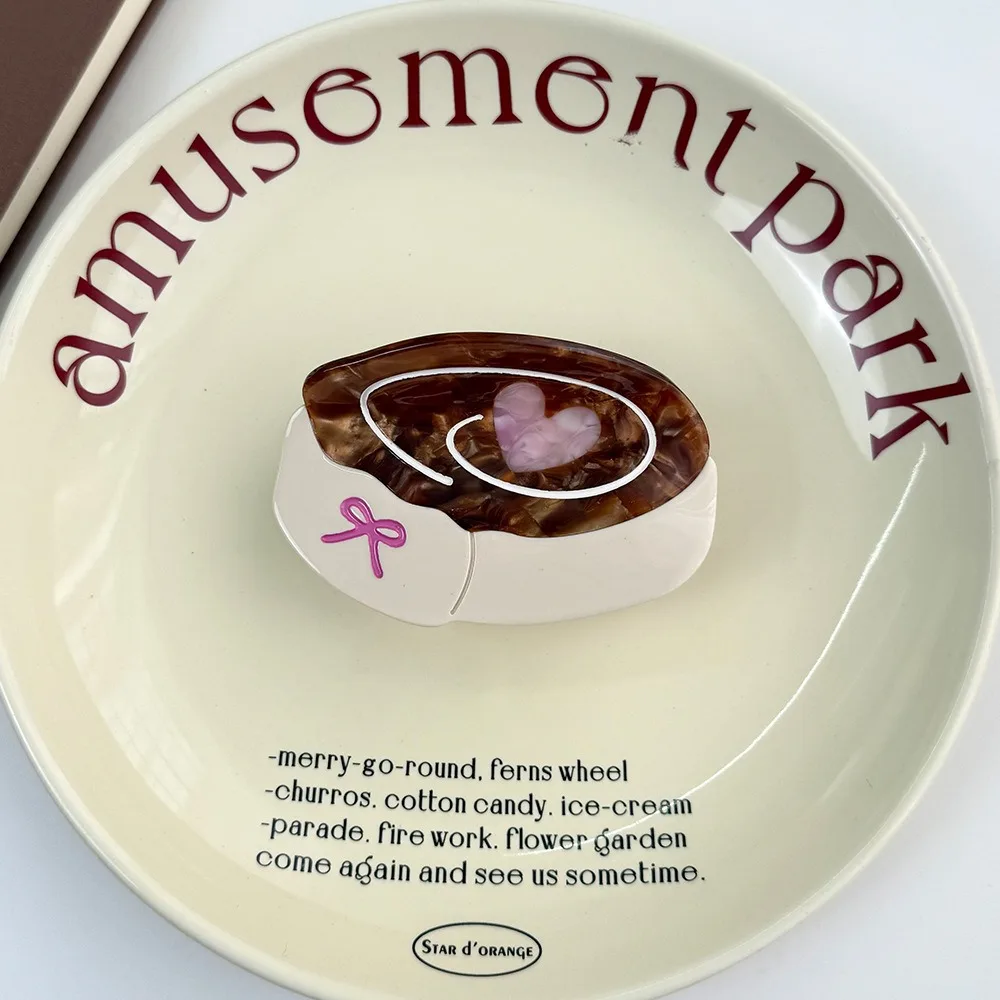 

Fashion Acetic Acid Acetate Bread Hair Claw Dessert Cartoon Dog Shark Clip Hair Accessories Cherry Hairpin Girl