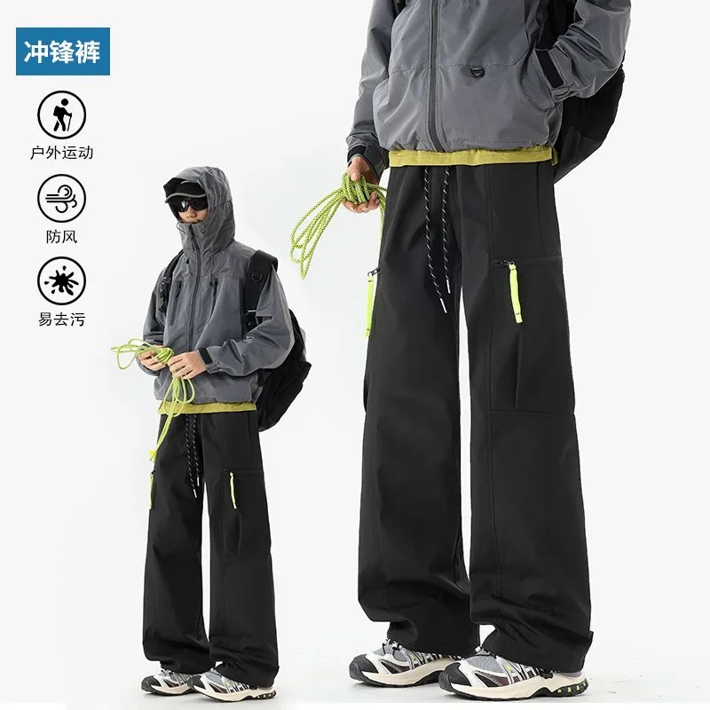 

Осенне-весенние новые модные водонепроницаемые ветрозащитные брюки для активного отдыха и велоспорта, мужские повседневные свободные брюки больших размеров, высококачественные брюки.