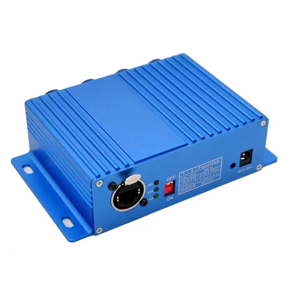 Stage lighting 4 ports bidirectional network signal transmission controller 4 outputs DMX512 console