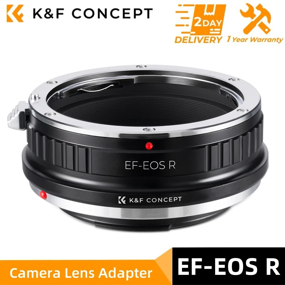 K&F Concept EF-EOS R Camera Lens Mount Adapter Ring for Canon EOS EF EF-S Lens to Canon EOS R RF Mount Camera Body Manual Focus