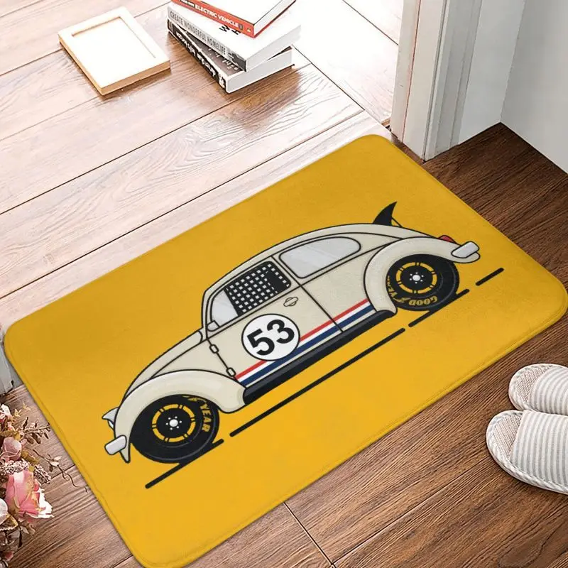 Custom Classic Racing Car Herbie Front Door Mat Anti-Slip Indoor Absorbent Doormat Kitchen Bedroom Entrance Rug Carpet