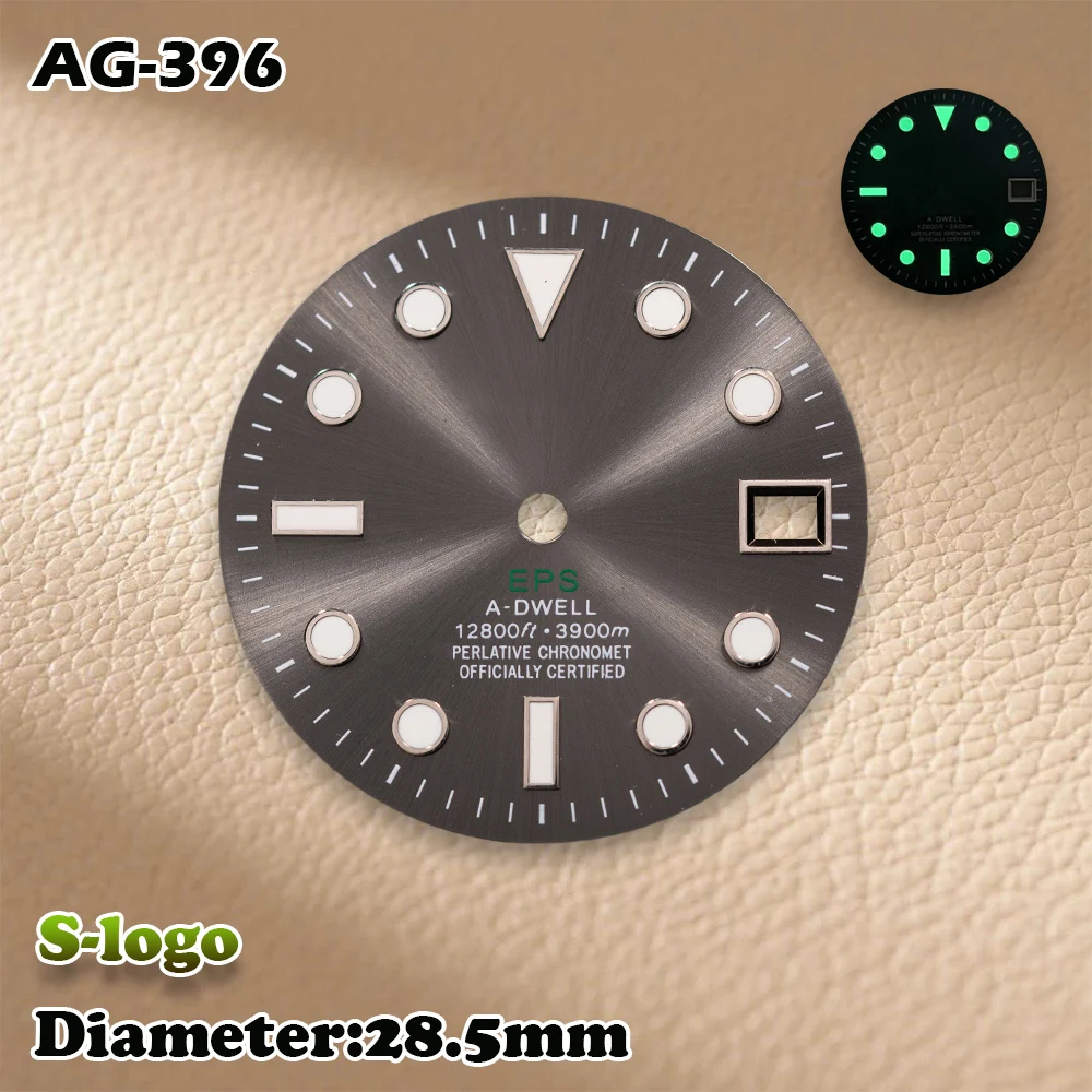 S Logo 28.5mm SUB Gradient Dial NH35/NH36/4R/7S Movements Green Luminous Watches for men Watch Modification Accessories