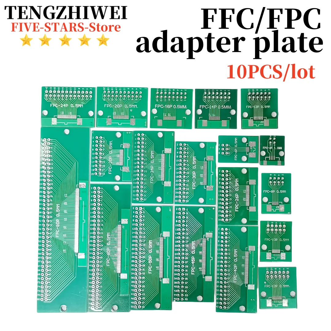 

10PCS FFC/FPC adapter plate 0.5 to 2.54MM 4P/6P/8P/10P/12P/14P/15P/16P/20P/24P/26P/30P/32P/34P/36P/40P/45P/50P/52P/60P/80P/96P