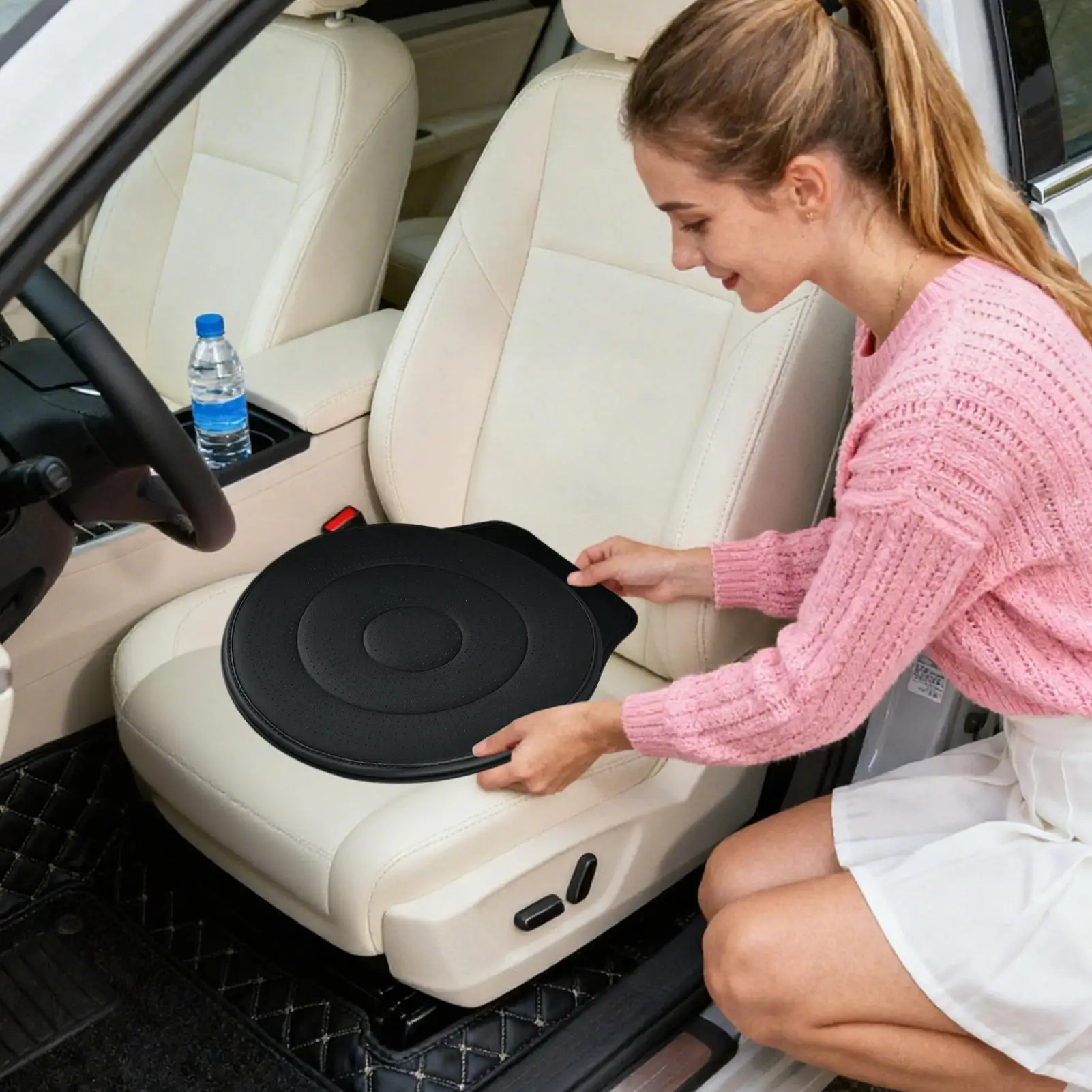 

Поворотное автокресло для пожилых людей, вращающееся на 360 градусов автомобильное сиденье, влагоотводящий противоскользящий коврик для водителя, внедорожника, грузовика, автомобильной промышленности