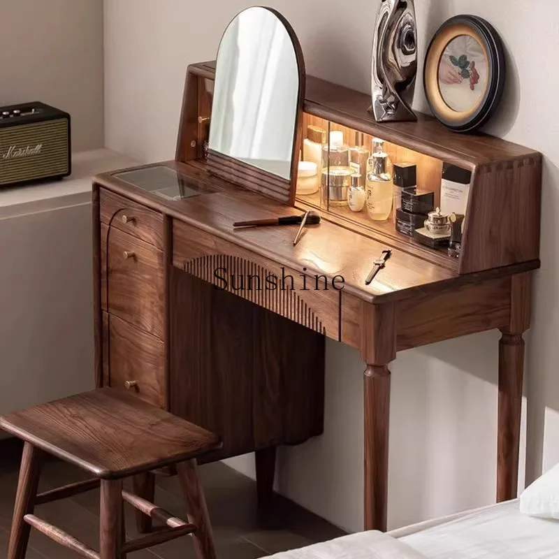

All solid wood dresser chest integrated bedroom modern simple light luxury makeup table