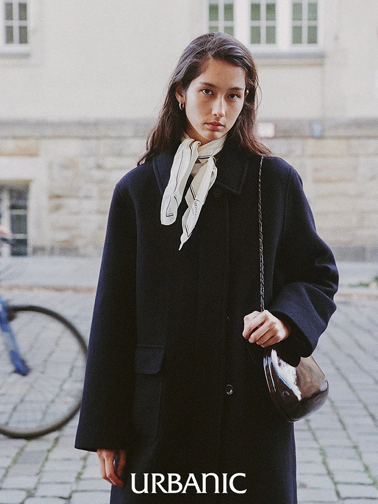 

Женское шерстяное пальто средней длины, весна 2025, на одной пуговице, с отложным воротником, в стиле Jaet Artistic, длинное, повседневное, модное