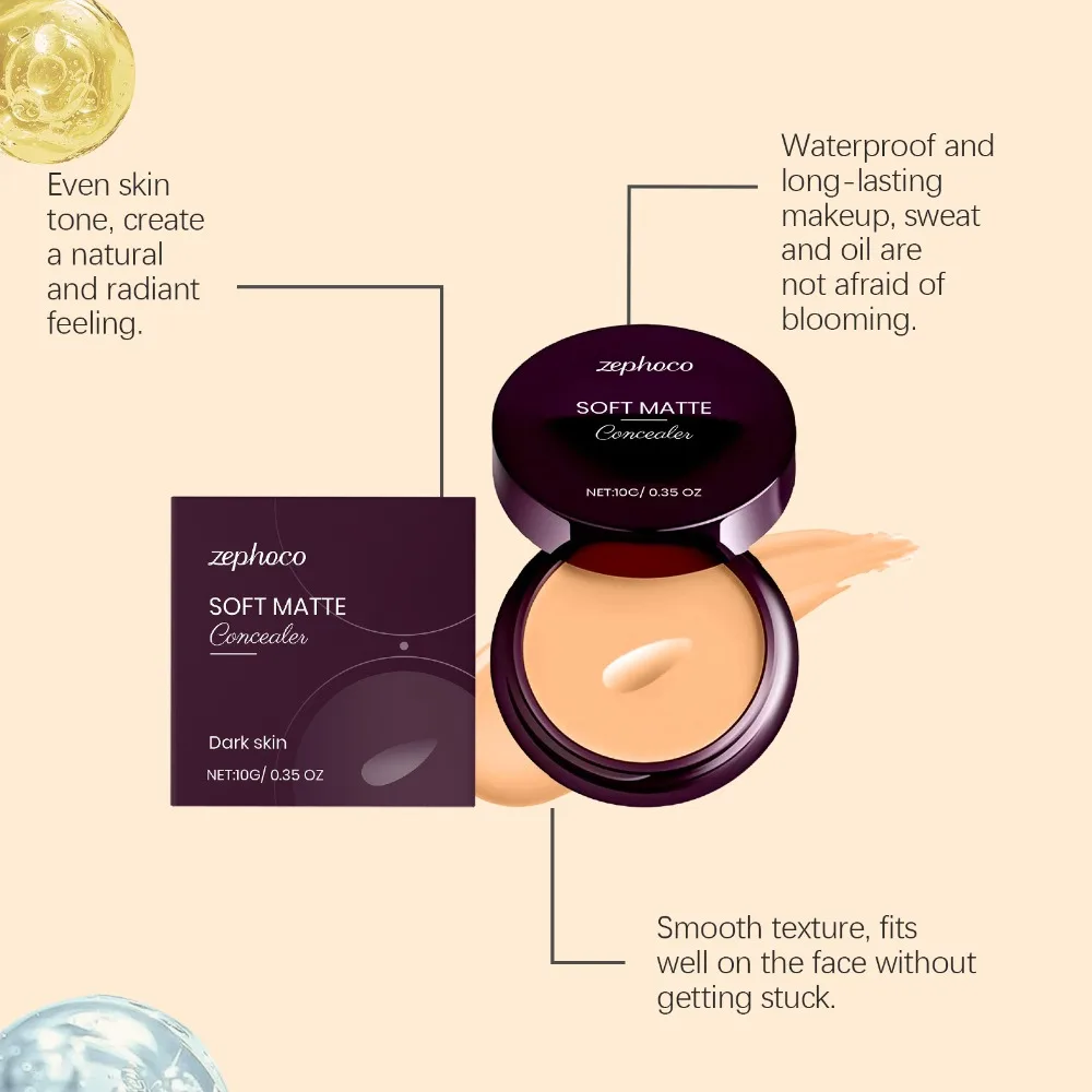 소프트 매트 방수 컨실러 여드름 다크서클 아이 컨투어 파운데이션 크림 보습 지속 메이크업