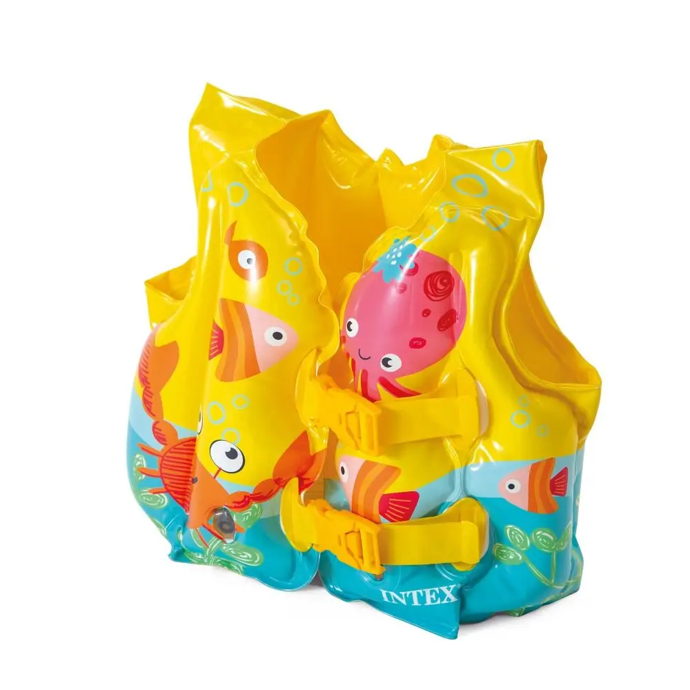 Chaleco de flotabilidad para niños que no cae, chaquetas de natación estables antivuelco para bebés, chaleco de natación ajustable de dibujos animados para verano