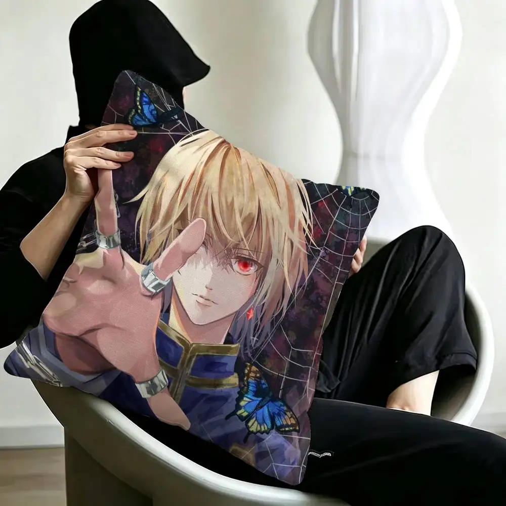 K-Kurapika Hunter Square Double-Sided printed Pillow Case Bedroom Bedside Pillow Sofa Cushion Cover 3
