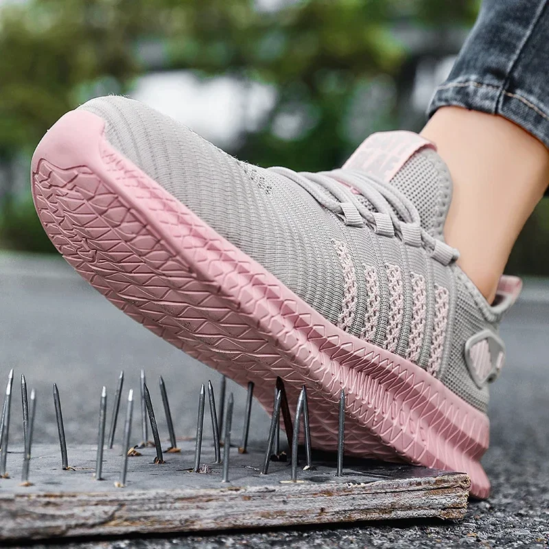 Zapatos de seguridad para el trabajo para mujer, calzado deportivo con punta de acero resistente a los pinchazos, resistente a los impactos,