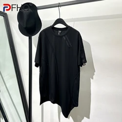 PFHQ Darkwear Handsome Summer T-shirt Male Irregular Loose Round Neck Short Sleeved Popular Niche Personality Men's Tops 21Z4900