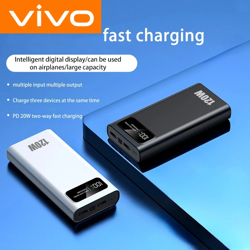 VIVO 200000mAh 120W Powerbank قدرة عالية سوبر شحن سريع بطارية خارجية محمولة LED شاشة ديجيتال آيفون سامسونج #5