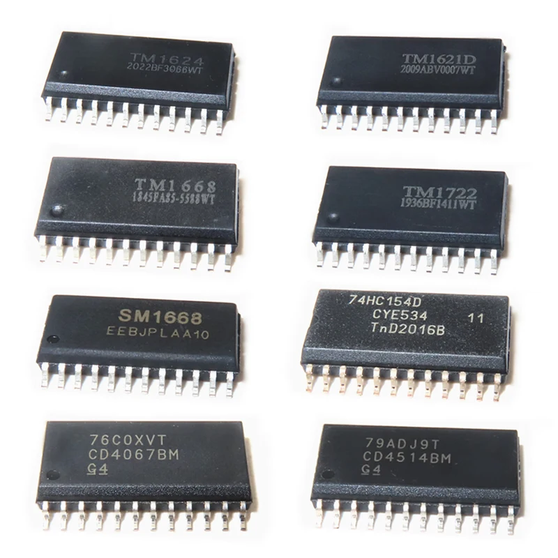 TM1624 TM1621D TM1668 TM1722 SM1668 74HC154D CD4067BM CD4514BM Packaging SOP-24 chip IC 5PCS