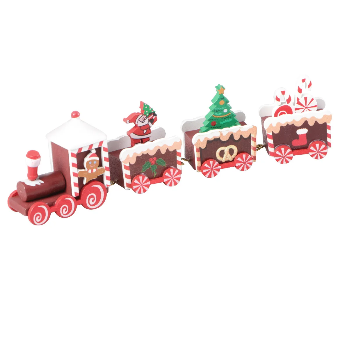 

Christmas Train Ornaments Wooden Desktop Decor For Holiday Party Kids Gift Xmas Decoration Cartoon Train Adornment