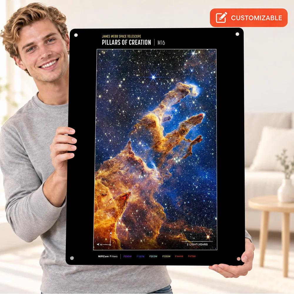 Pillars Of Creation Aluminum Poster Personalized Metal Sign Astronomical Photography Wall Art For Living Room Stargazer Gift