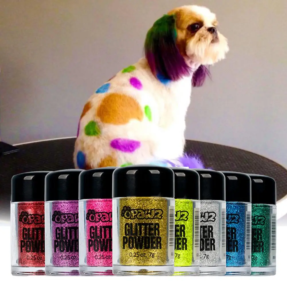 7g/3g Pet Dye Powder Non Irritating Dog Hair Powder Mild Pattern Pet Glitter Powder Pet Color Glitter