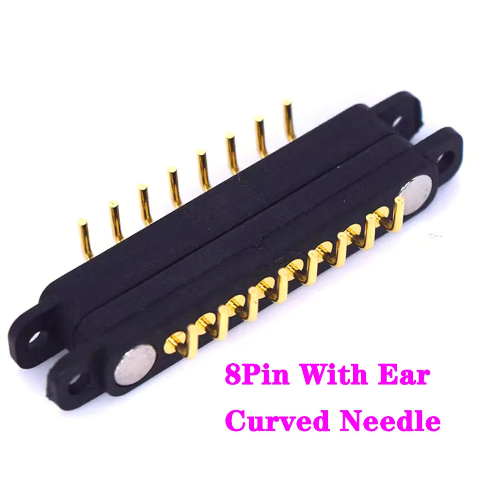 Waterproof DC Magnetic 2 3 4 5 6 7 8 9 10P Spring Loaded Male Female Square with Screw Holes bending needle Pogo Pin Connector