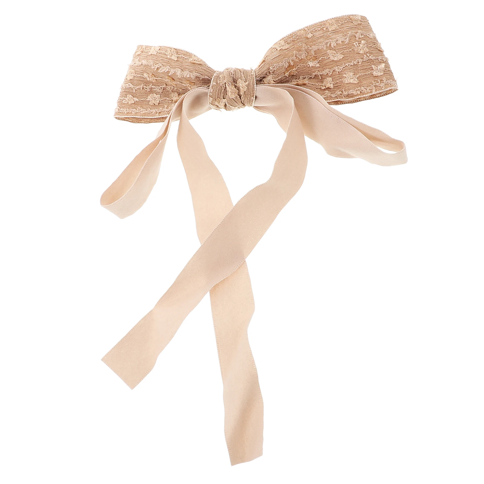 

Elegant Hair Clip for Women Vintage Bowknot Ribbon Coffee Color Stylish French Barrette Teen Accessory Versatile Hairpin Girls