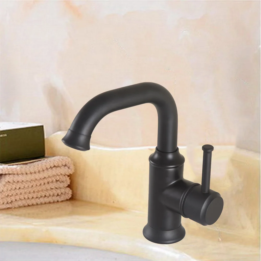 

Swivel Spout Water Tap Black Oil Rubbed Brass Single Handle Single Hole Kitchen Sink & Bathroom Faucet Basin Mixer Tap anf734