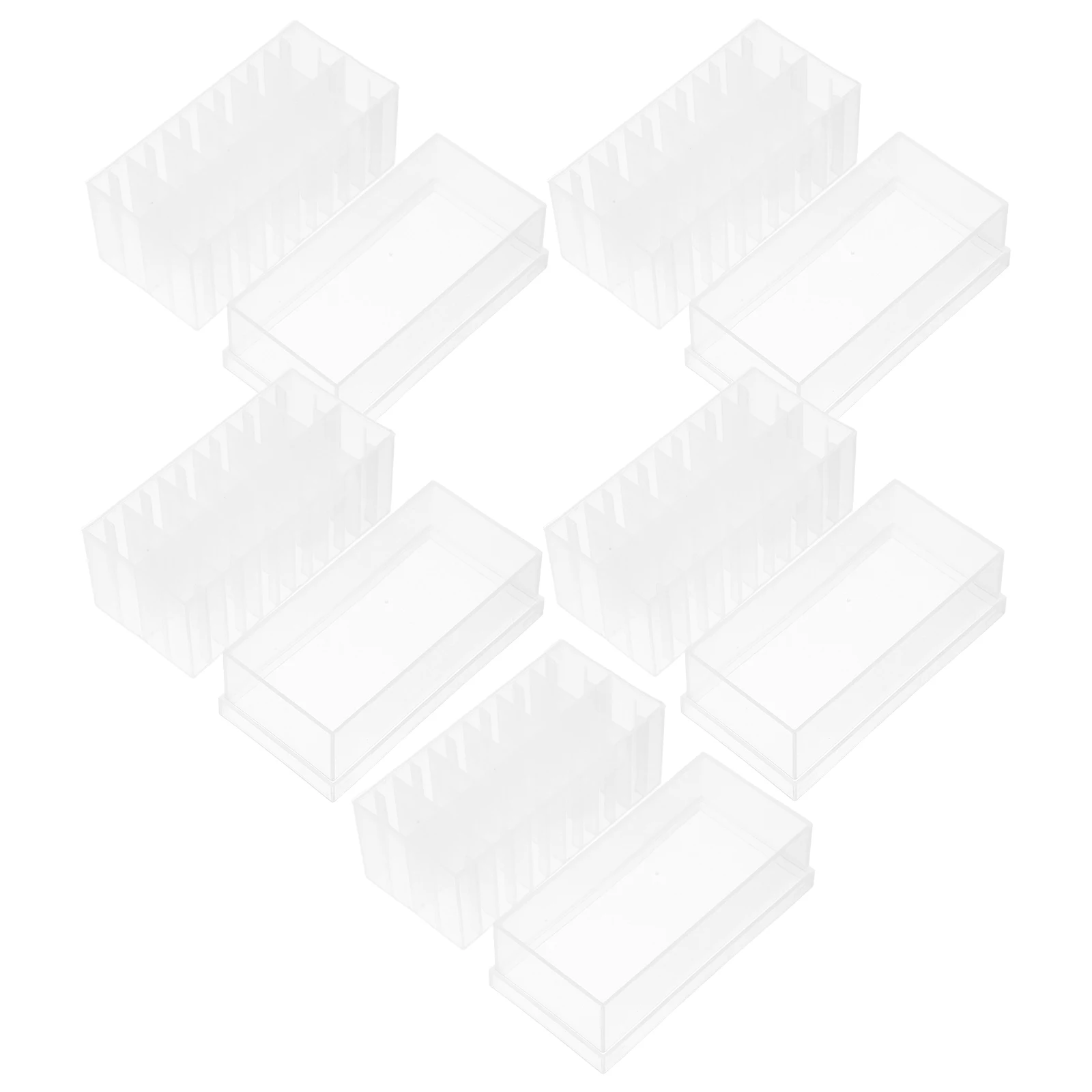 

5 Pcs Tube Box Freezer Organiser Vial Rack Lab Storage PP Plastic Boxes Transparent Lid Multi Compartment