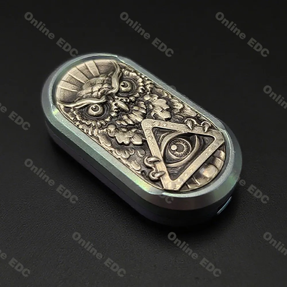 Gebrauchtes EDC Toys TKEDC 4.5 Owl Titanium dreht links und rechts 360° °   Magnetismus Push Slider Antistress Fidget Spielzeug für Erwachsene