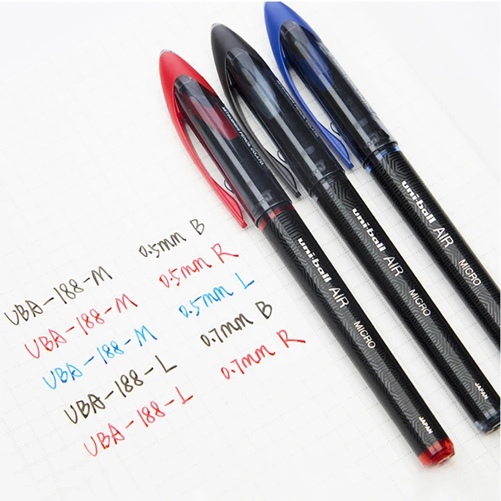 12PCS Japan Uni-Ball Gel Pen UBA-188 Office Accessories Students School Supplies Art stationery 0.5/0.7mm Ballpoint Pen