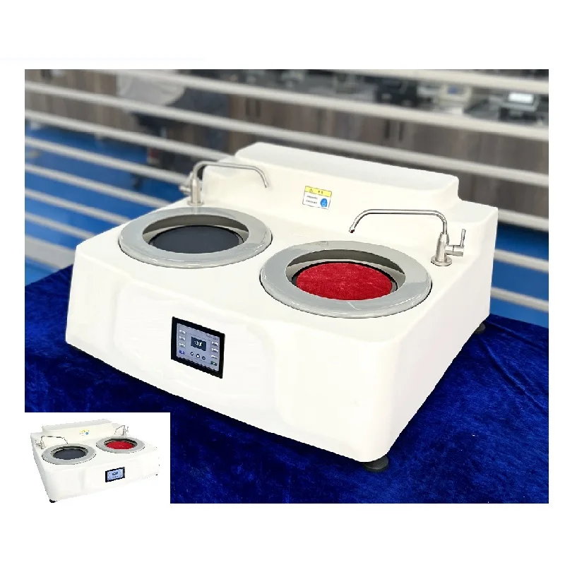 Motor Control Double Disk Metallographic Polishing and Grinding Machine Touch Screen Polisher and Grinder Equipment