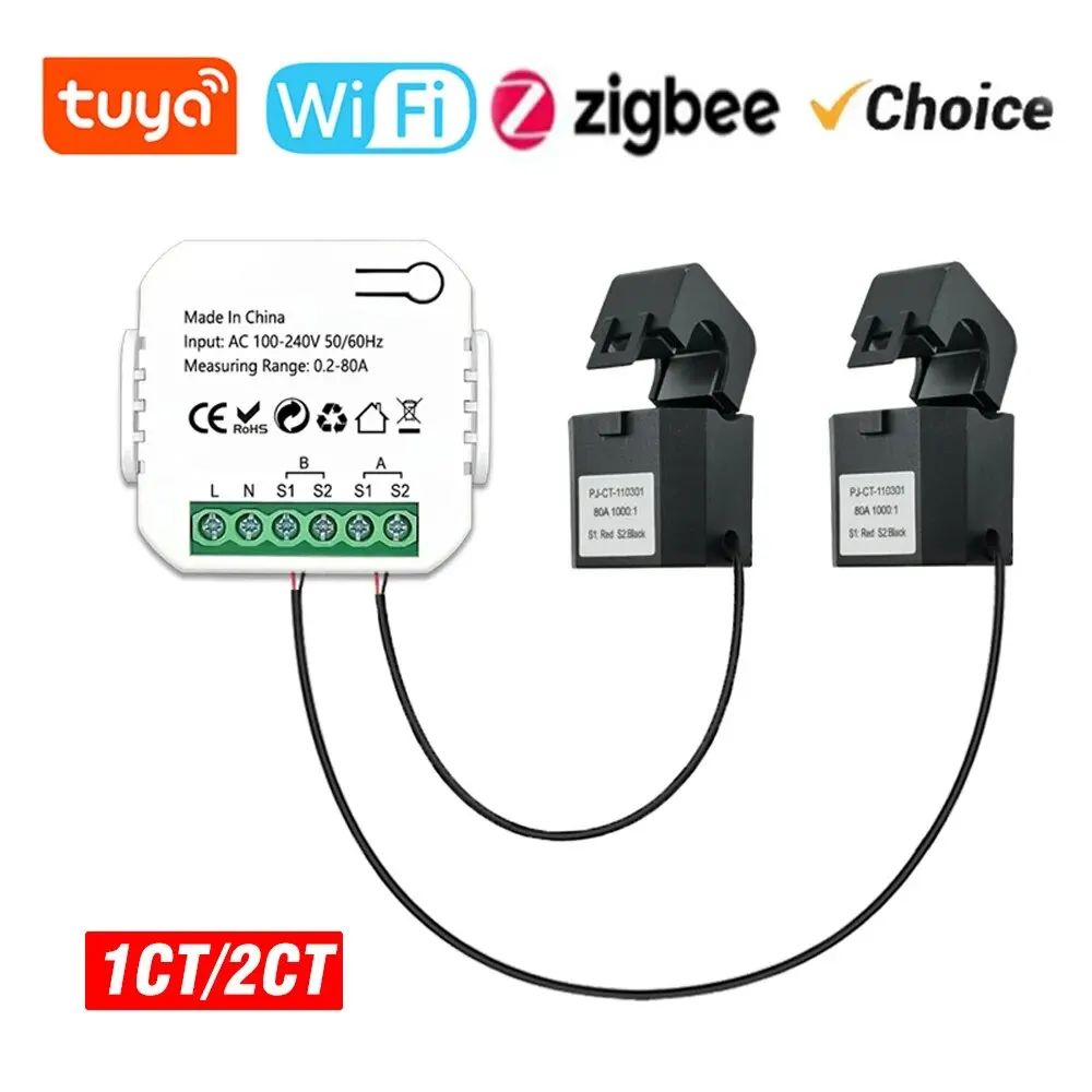 Tuya Wifi/Zigbee Inteligentny licznik energii System fotowoltaiczny Pobór produkcji energii Dwukierunkowy licznik monitorujący Monitor mocy