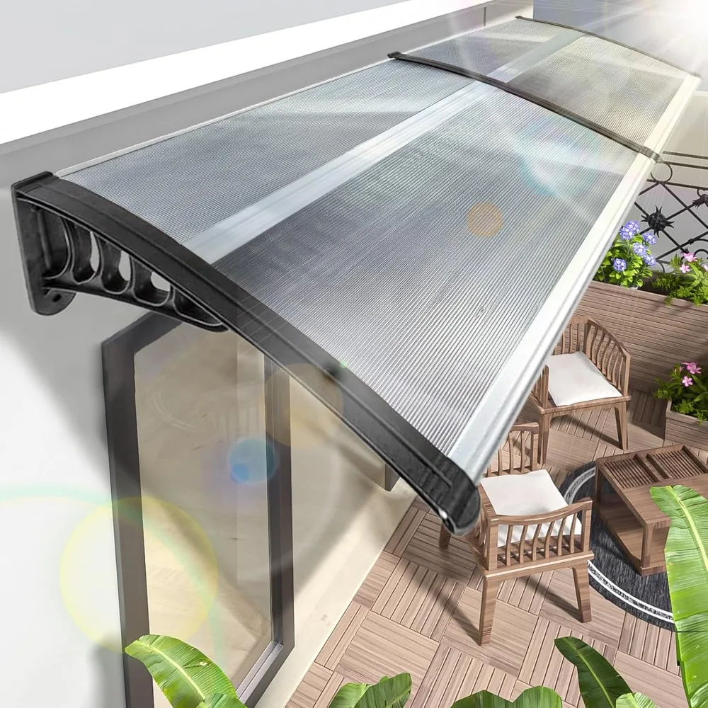 

40"x48" Window Awning Canopy Over Patio, Easy to Install at Door Entrances, Porches, and Courtyards, Exterior Awnings Against Ra