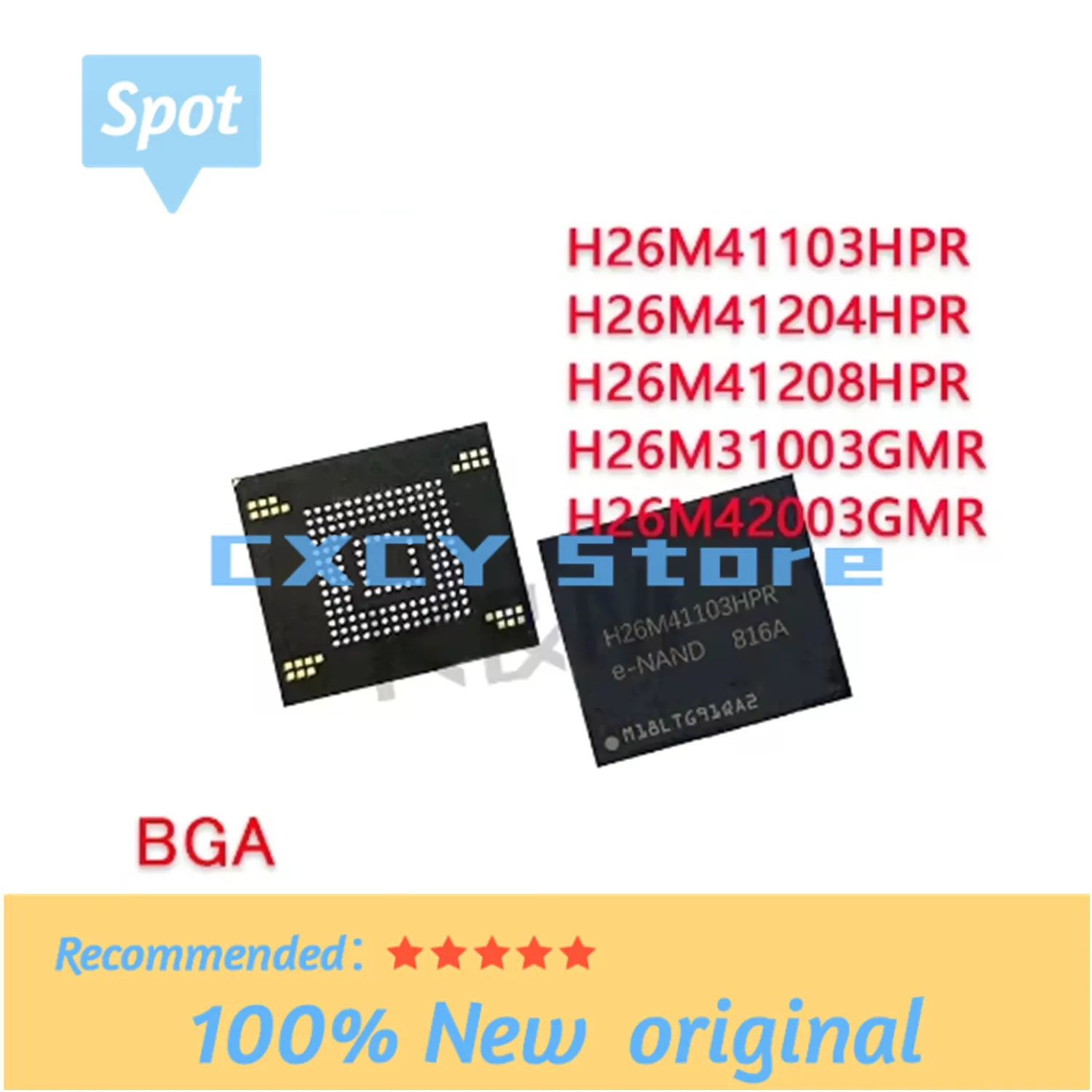 1/PCS New Original H26M41103HPR H26M42003GMR H26M41204HPR H26M41208HPR H26M31003GMR BGA Font cell phone storage chip In stock