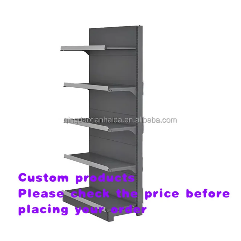 custom.Single Sided Retail Display Rack 4 Shelves Suitable Retail Stores Convenience Stores and Liquor Stores