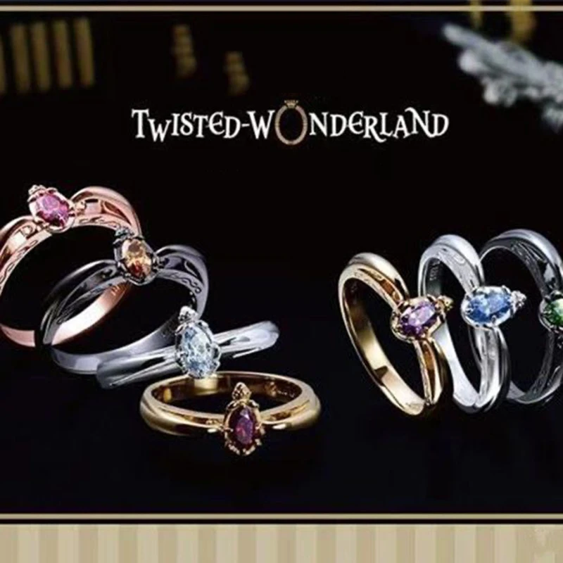 

Twisted Wonderland Jade Floyd Riddle Vil ruggie Malleus Draconia Cosplay Ring Alloy Unisex Opening Adjustable Accessories Gift