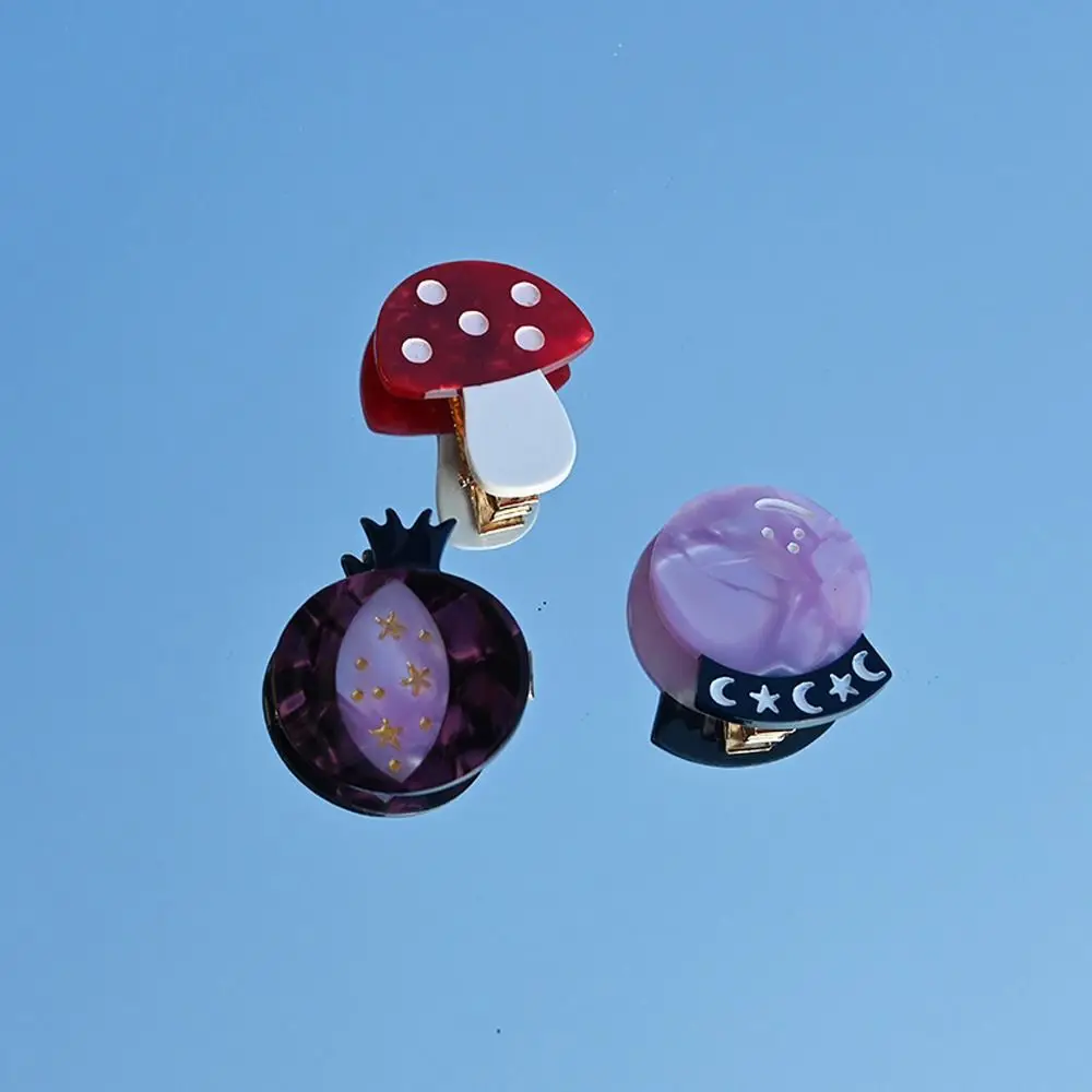 Moon Barrettes Fairy Tale Hairpins Magic Ball Eggplant Star Women Hairpins Acetate Hair Clips Korean Duckbill Clips Mushroom