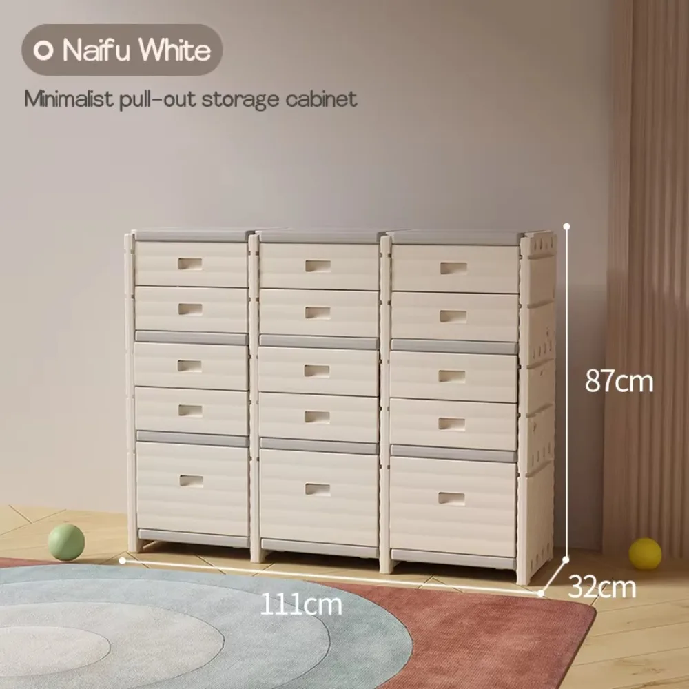 세 줄의 서랍이 있는 밀폐형 수납장: 옷, 장난감 등을 보관할 수 있는 세련되고 실용적인 수납 솔루션