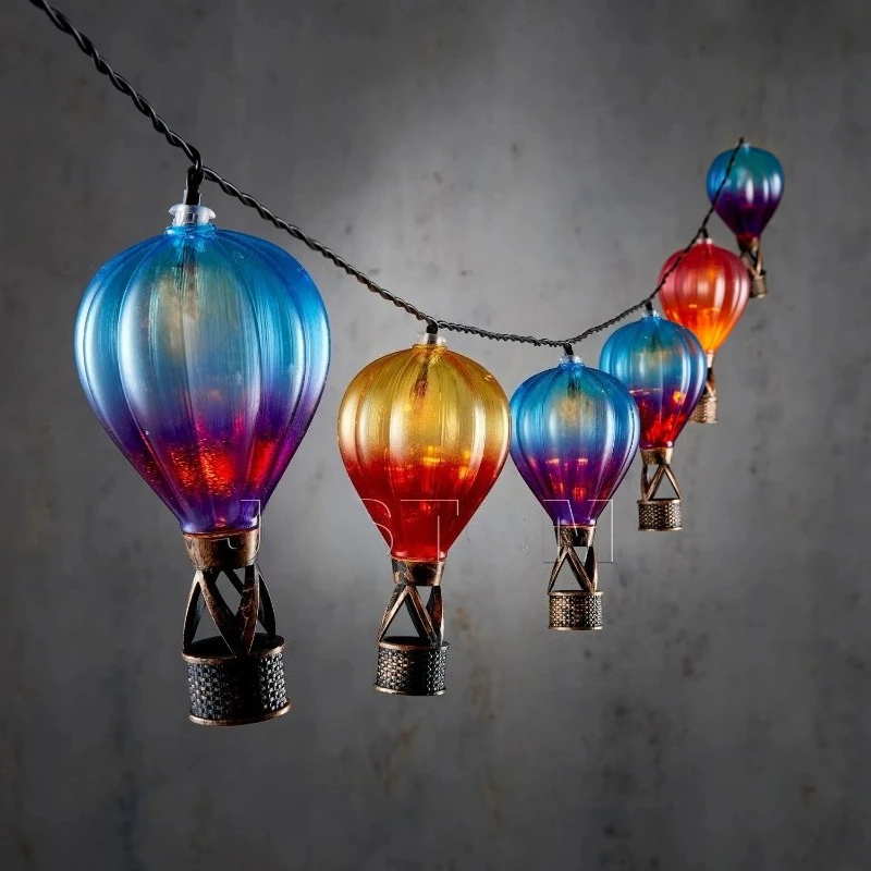 Hot Air Balloon String Lights,10 Pack Warm White Outdoor Lights,solar Powered,auto on At Dusk,waterproof for Garden and Patio