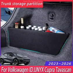 Voor Volkswagen ID.UNYX Cupra Tavascan 2023 ~ 2026 Verdikking Kofferbak Opslag Partitie Multifunctionele Opbergdoos Auto Accessoires