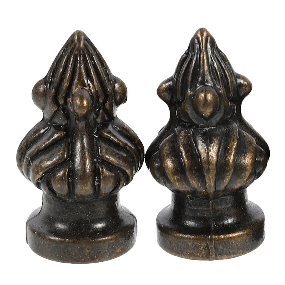 

2 Pcs Pineapple Head Chandelier Bed Post Finials Lamp Vintage Desk Zinc Alloy Knob Replacement Decorative Desktop