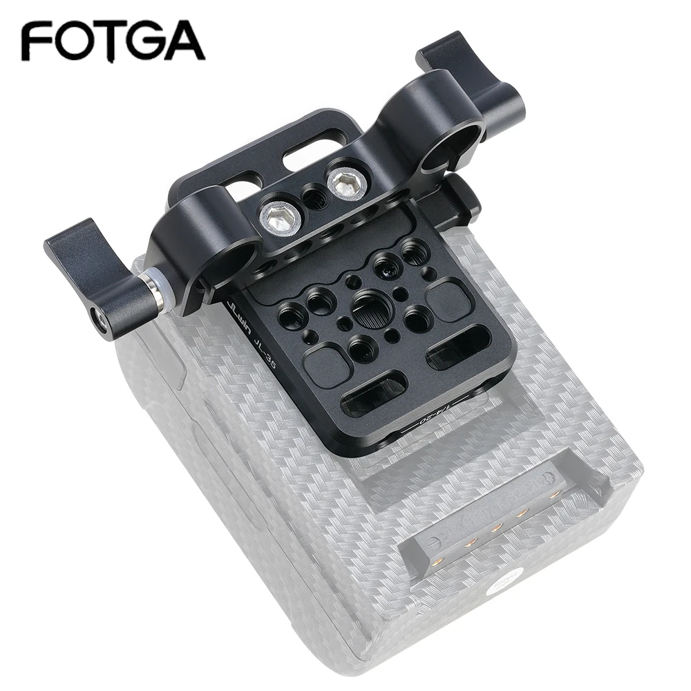 

FOTGA V-Mount Battery Plate V Lock Battery Mounting Plate with 1/4"-20&3/8"-16 Threaded Holes for DSLR Camera Power Tripod Suppl