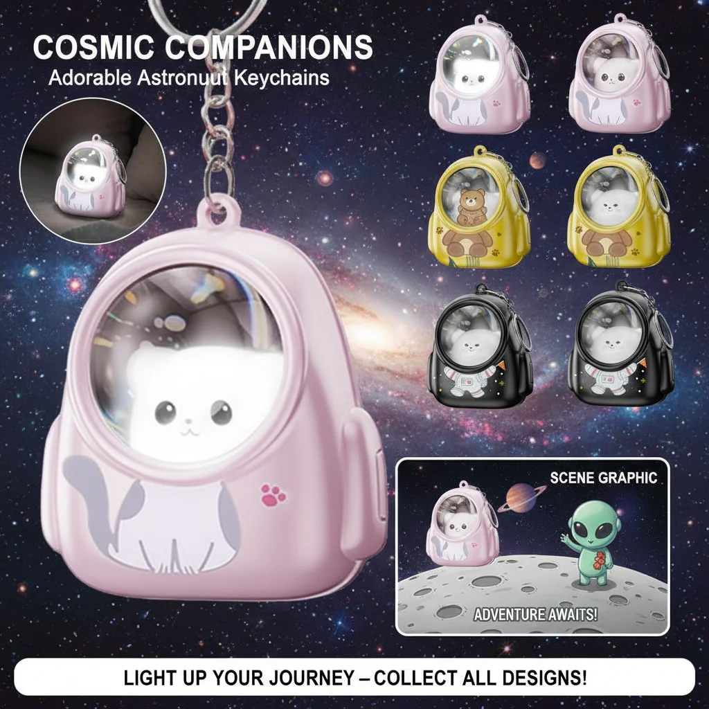 Mini Keychain Flashlight LED Keychain Light Portable Supplies Gift Pendant Flashlight Kids Gift Birthday Cat Light Small