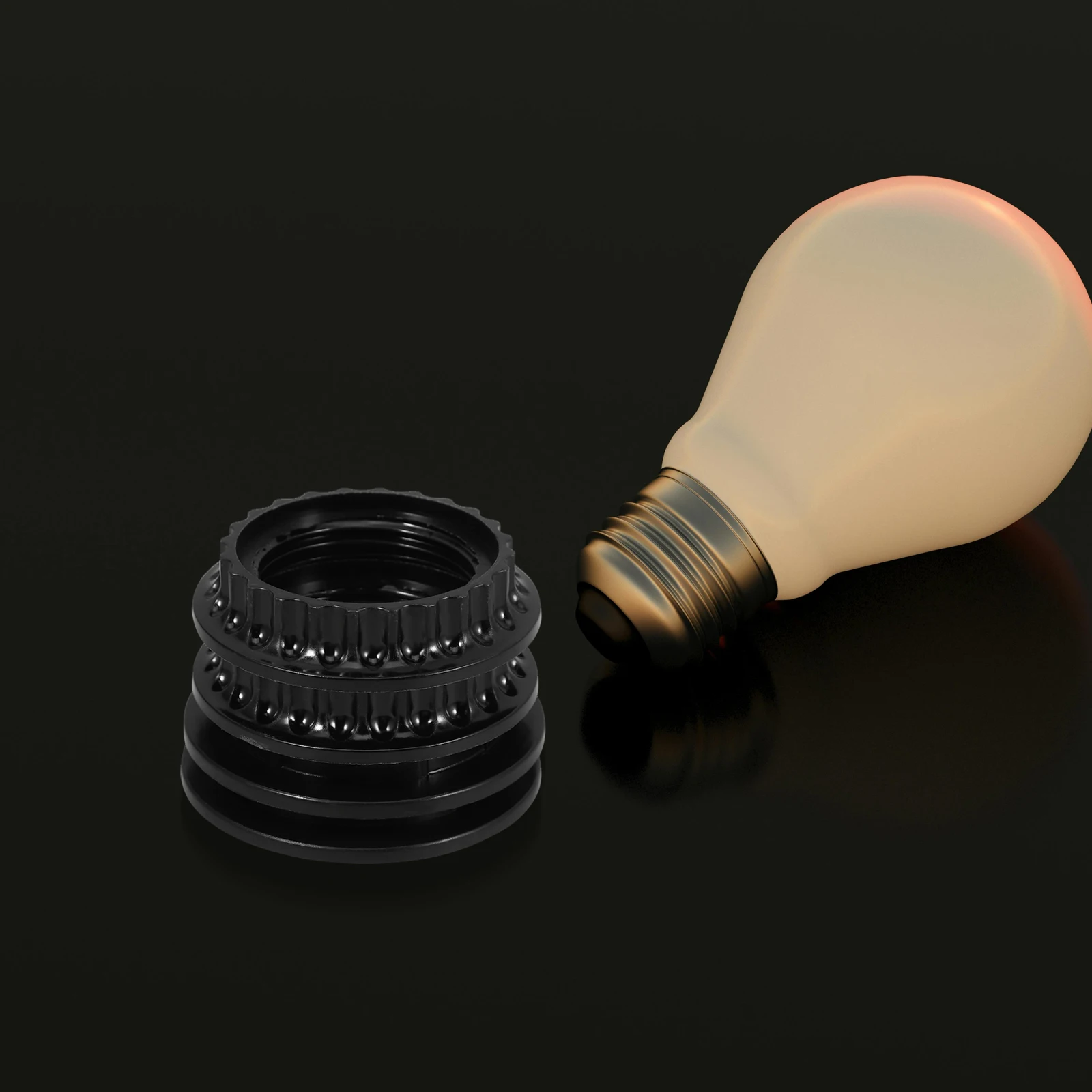 

4pcs Lamp Shade Collar Rings Black Threaded Medium Base E27 E26 Easy Install Durable 360° Illumination For Diy Light Fixtures