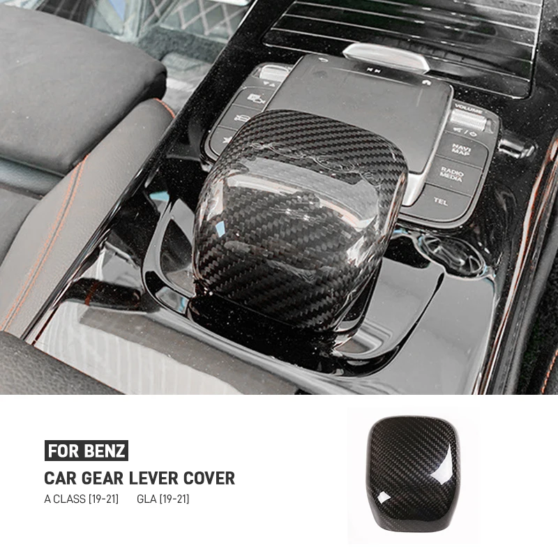 

For Benz A Class W177 V177 A180 A35 CLA C118 CLA180 2019-2023 Carbon Fiber Car Center Console Armrest Gear Shift Knob Cover Trim