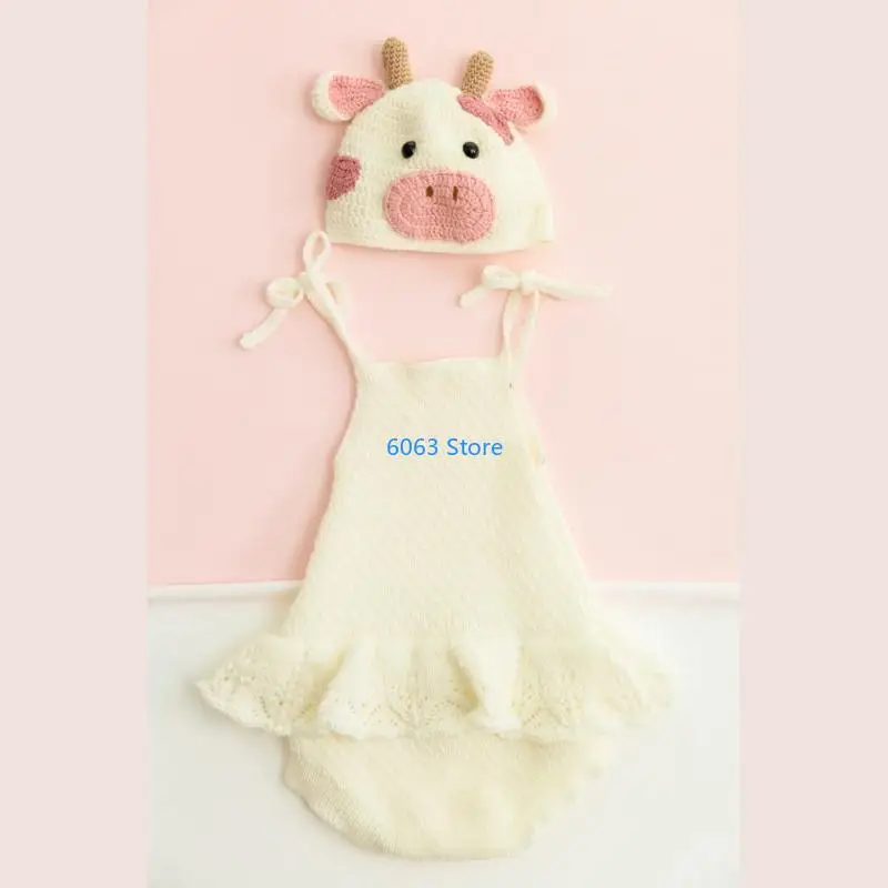 

3/6 Pcs Baby Cotton Hat Romper Socks Set Newborn Photography Props Outfits Infants Photo Clothing