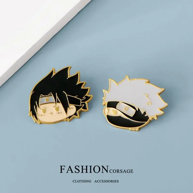 Naruto Uzumaki Cartoon Broche Anime Action Figure Uchiha Sasuke Kakashi Emaille Pin Speelgoed Kleding Ornament Kinderen Verjaardagscadeau